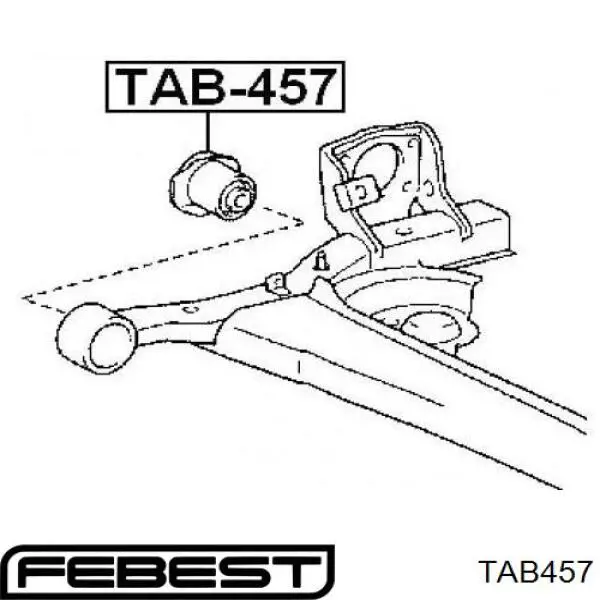 Suspensión, cuerpo del eje trasero TAB457 Febest