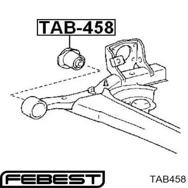 TAB-458 Febest сайлентблок задней балки (подрамника)