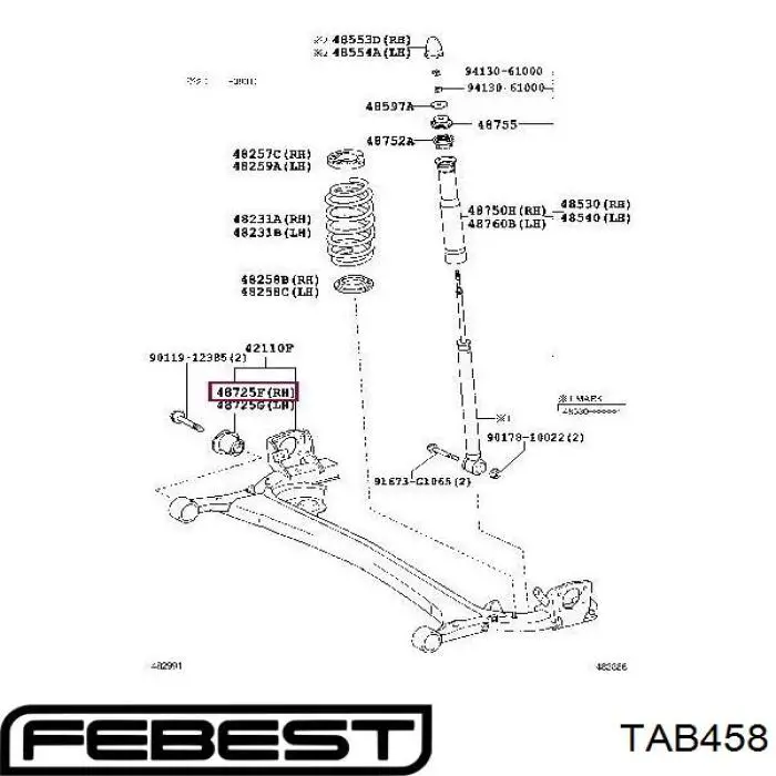 Купить TAB458 Febest Сайлентблок задней балки
