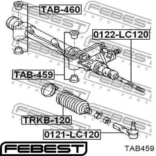 Сайлентблок крепления рулевой рейки Febest TAB459