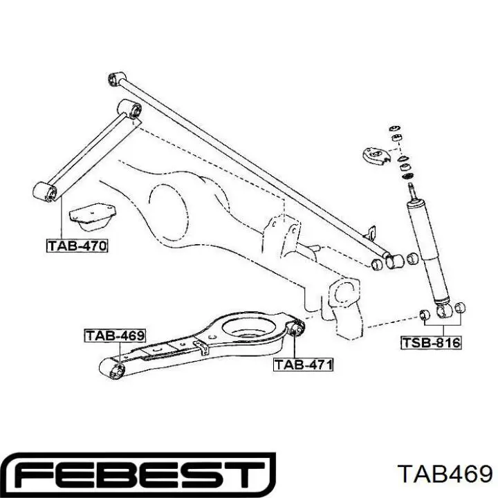 Suspensión, brazo oscilante trasero inferior TAB469 Febest