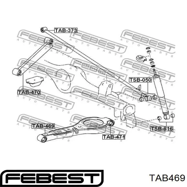 Купить TAB469 Febest Сайлентблок заднего нижнего рычага