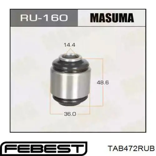 Купить TAB472RUB Febest Сайлентблок верхнего рычага