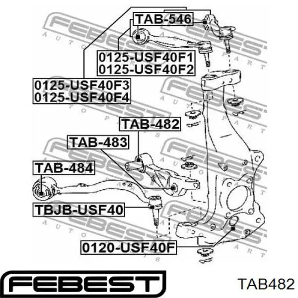 Купить TAB482 Febest Сайлентблок нижний передней подвески