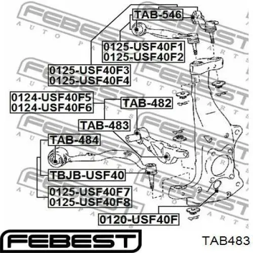 Сайлентблок переднего нижнего рычага Febest TAB483