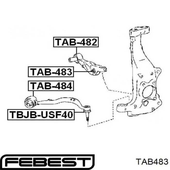 Купить TAB483 Febest Сайлентблок нижний передней подвески