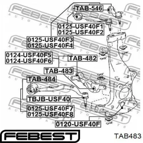 Сайлентблок переднего рычага TAB483 Febest