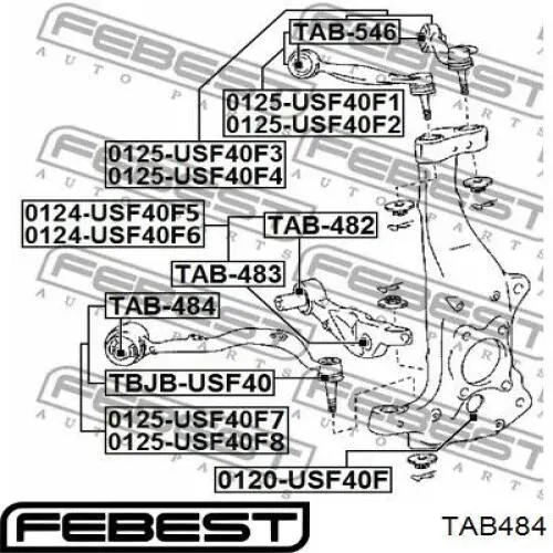 Сайлентблок переднего рычага TAB484 Febest