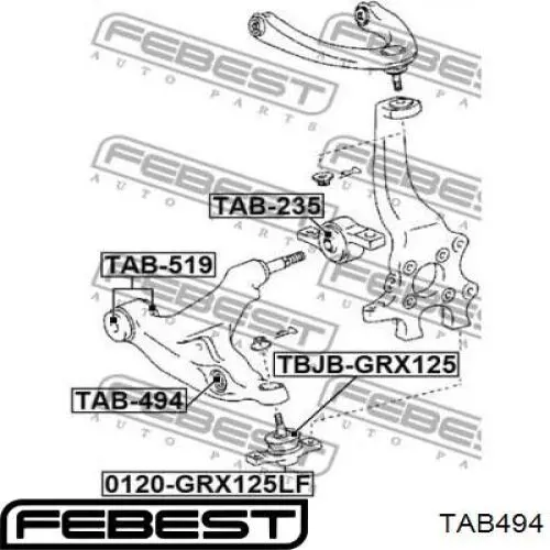 Сайлентблок переднего рычага TAB494 Febest