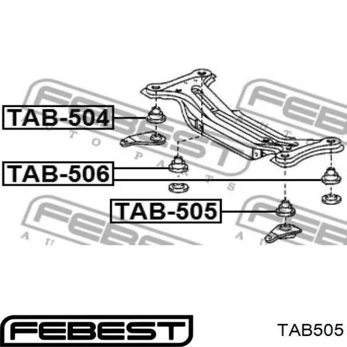 Купить TAB505 Febest Сайлентблок задней балки