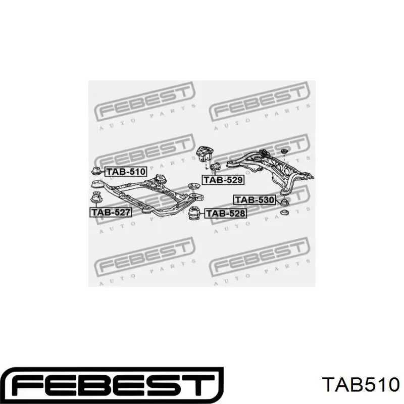 Купить TAB510 Febest Сайлентблок переднего подрамника
