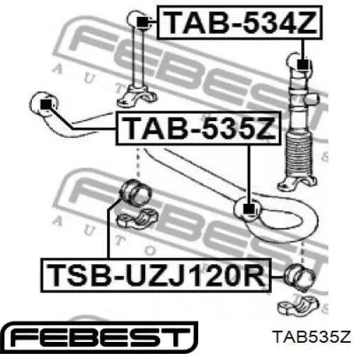 Сайлентблок стабилизатора заднего TAB535Z Febest