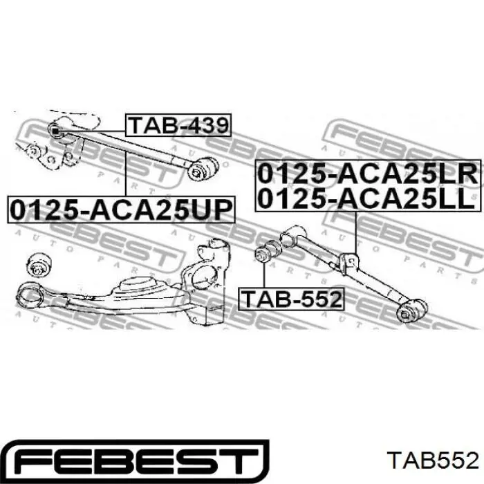 Купить TAB552 Febest Сайлентблок тяги поперечной (задней подвески)