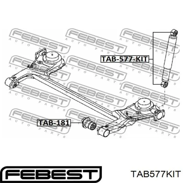 Сайлентблок амортизатора заднего Febest TAB577KIT цена, от 13.98 USD