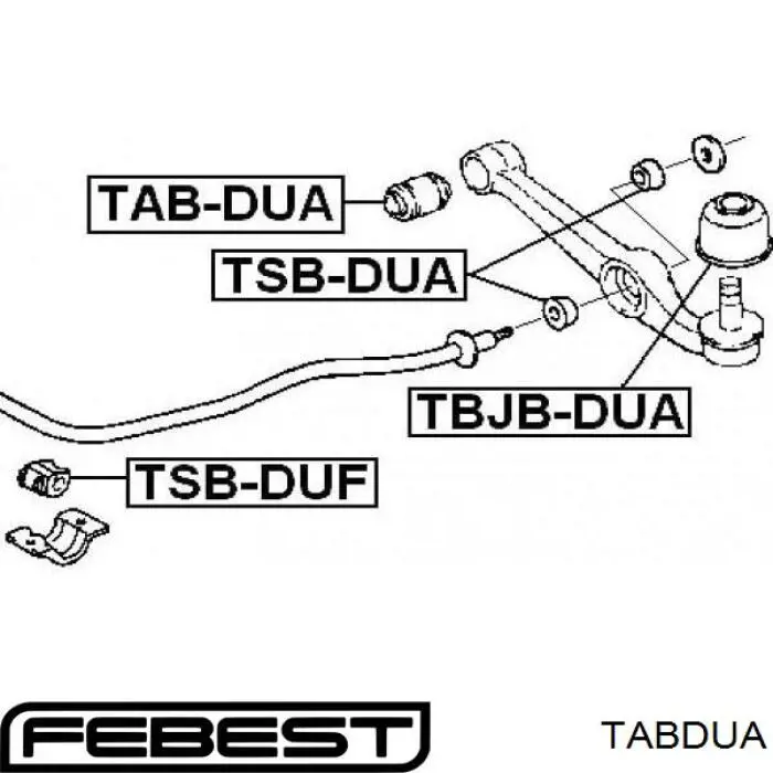 Silentblock de suspensión delantero inferior TABDUA Febest