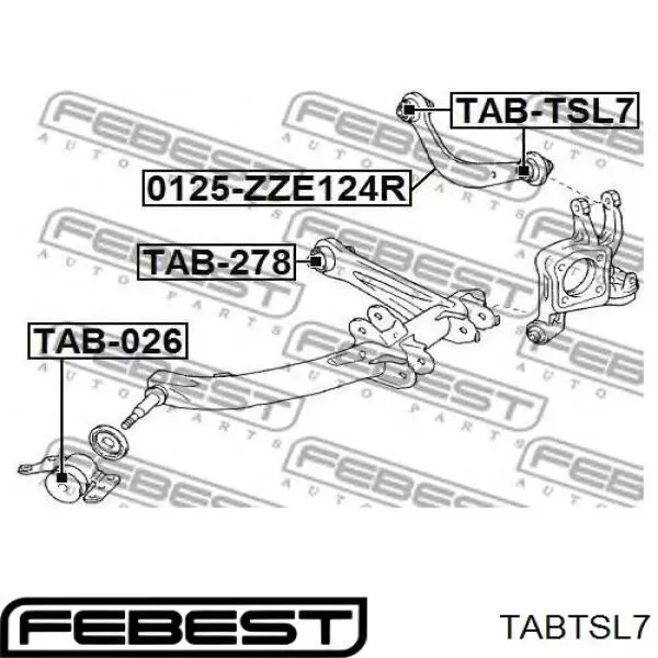 Сайлентблок верхнего заднего рычага Febest TABTSL7