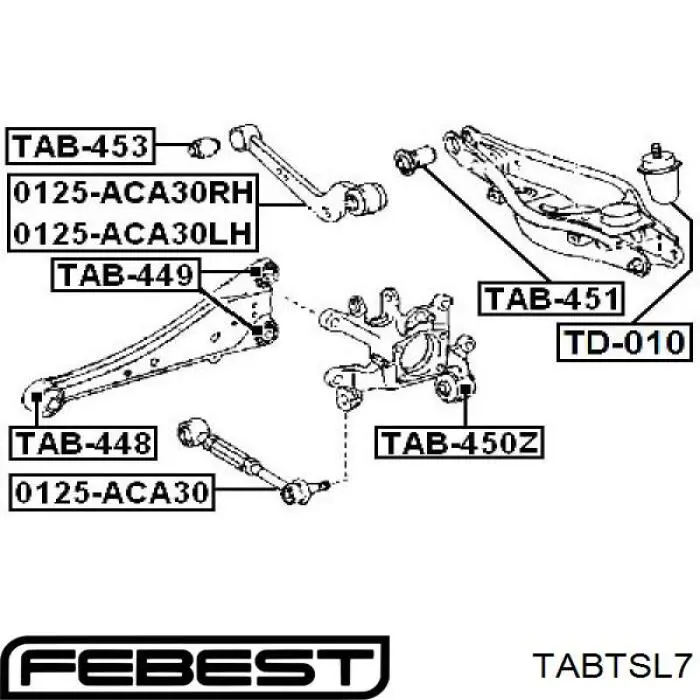 Сайлентблок заднего верхнего рычага Febest TABTSL7 цена, от 7.70 USD