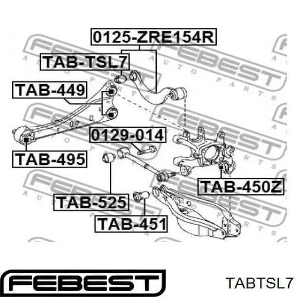 Сайлентблок заднего верхнего рычага TABTSL7 Febest