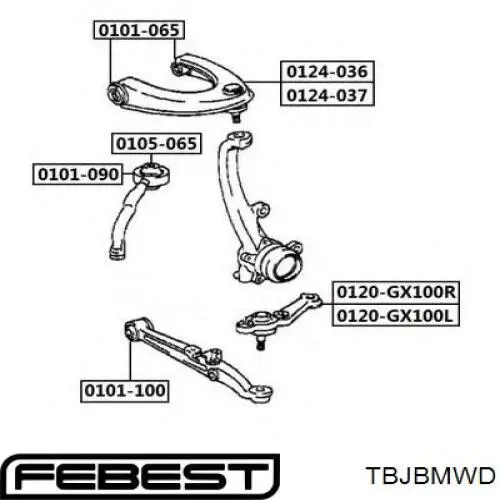 Купить TBJBMWD Febest Пыльник опоры шаровой верхней