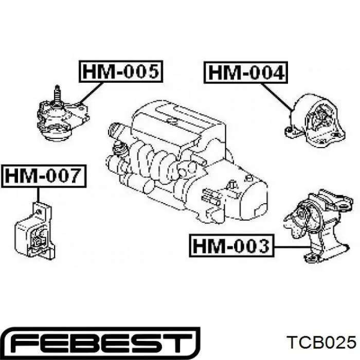 Купить TCB025 Febest Опорный подшипник карданного вала