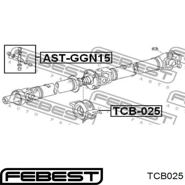 Подвесной подшипник карданного вала TCB025 Febest