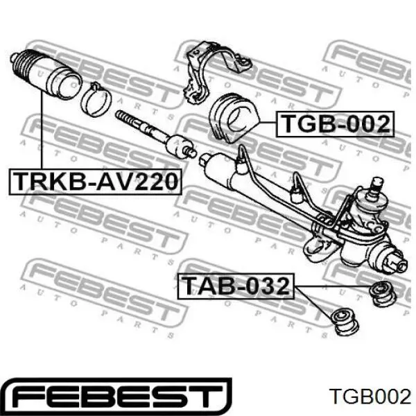Suspensión, mecanismo de dirección TGB002 Febest
