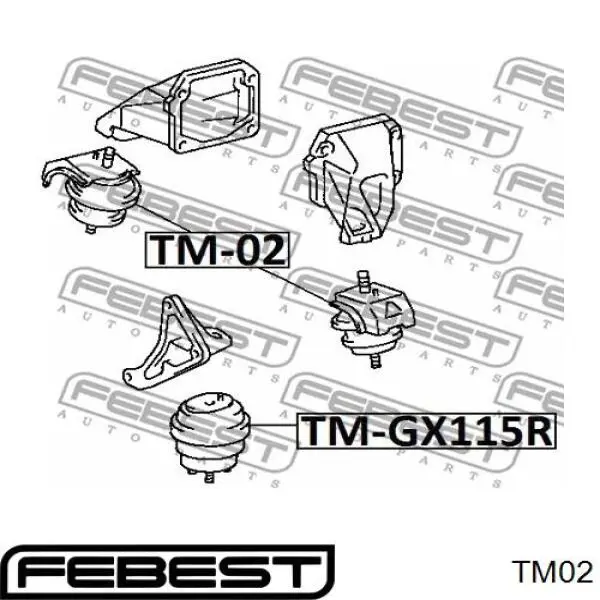 Подушка (опора) двигателя левая/правая Febest TM02