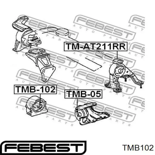 TMB-102 Febest подушка (опора двигателя левая передняя)
