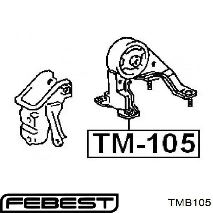 Сайлентблок кронштейна задней подушки двигателя TMB105 Febest