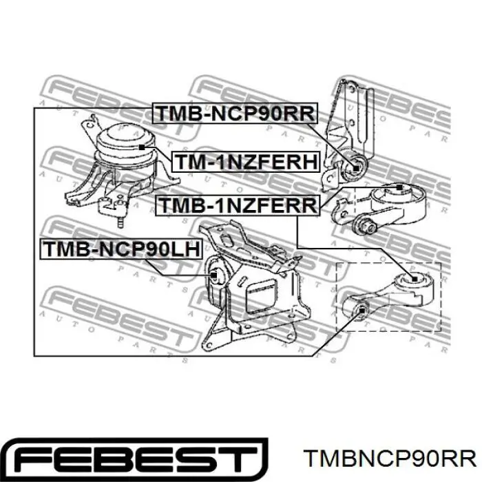 Купить TMBNCP90RR Febest Гидроопора двигателя задняя