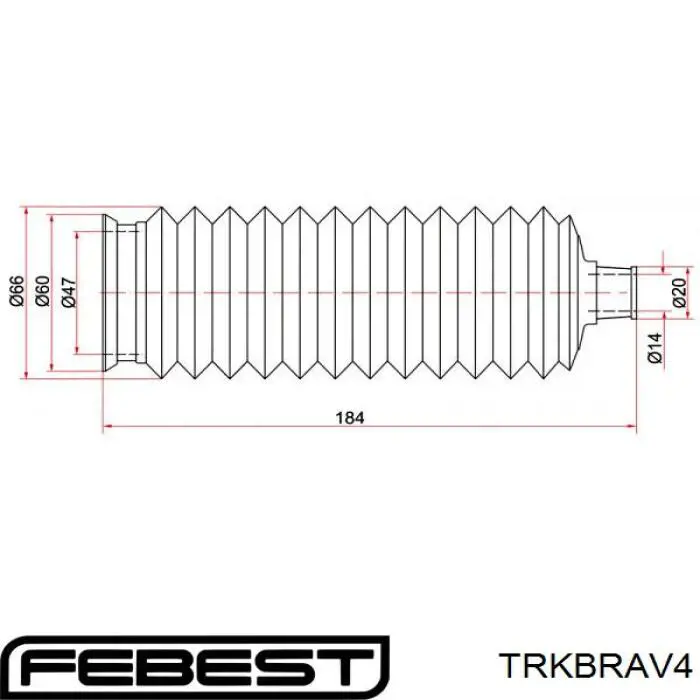 Купить TRKBRAV4 Febest Чехол рулевого механизма