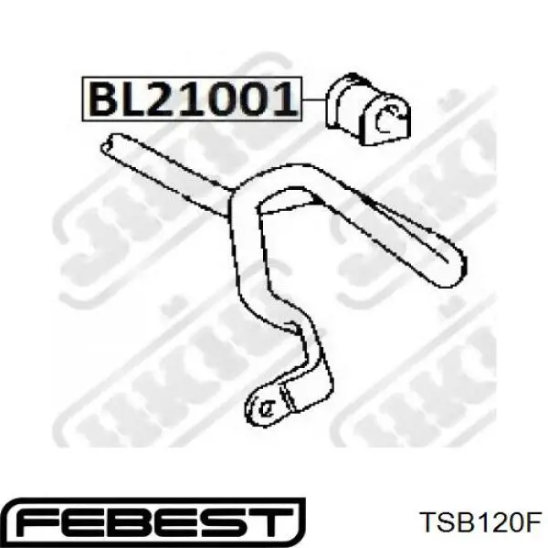 Втулка переднего стабилизатора Febest TSB120F цена, от 1.60 USD