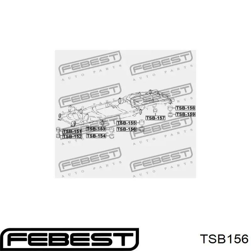 Подушка рамы (крепления кузова) TSB156 Febest