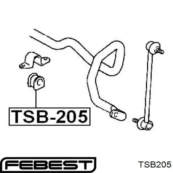 Casquillo de barra estabilizadora delantera TSB205 Febest