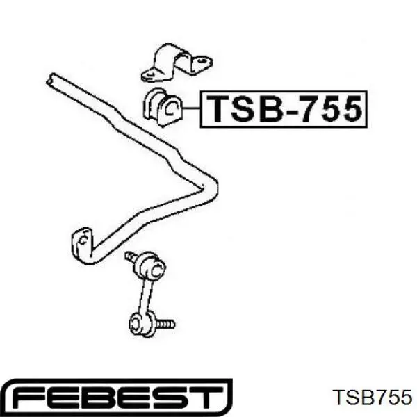 Casquillo de barra estabilizadora delantera TSB755 Febest