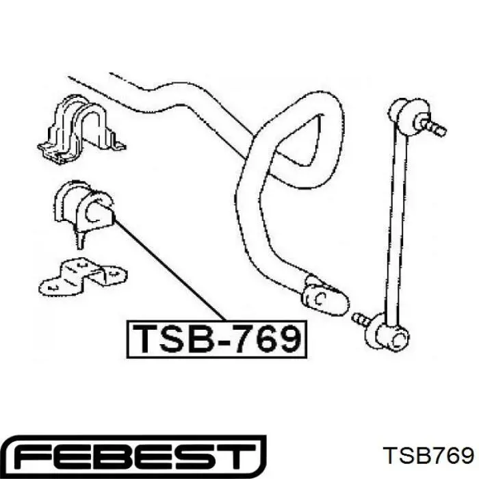 TSB769 Febest bucha de estabilizador dianteiro