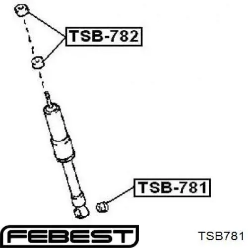 Silentblock de amortiguador trasero TSB781 Febest