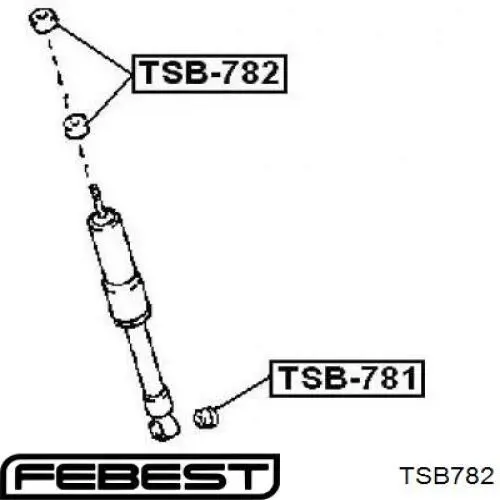 Втулка штока амортизатора переднего TSB782 Febest
