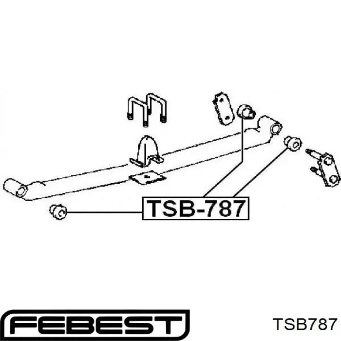 TSB-787 Febest сайлентблок (втулка рессоры передней)