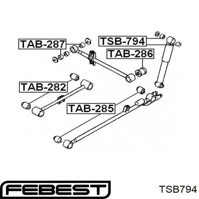 Купить TSB794 Febest Втулка заднего амортизатора