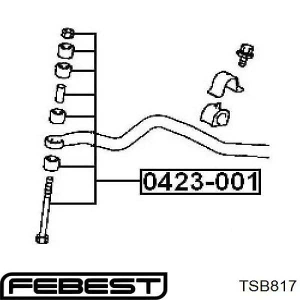 TSB817 Febest Втулка штока амортизатора переднего