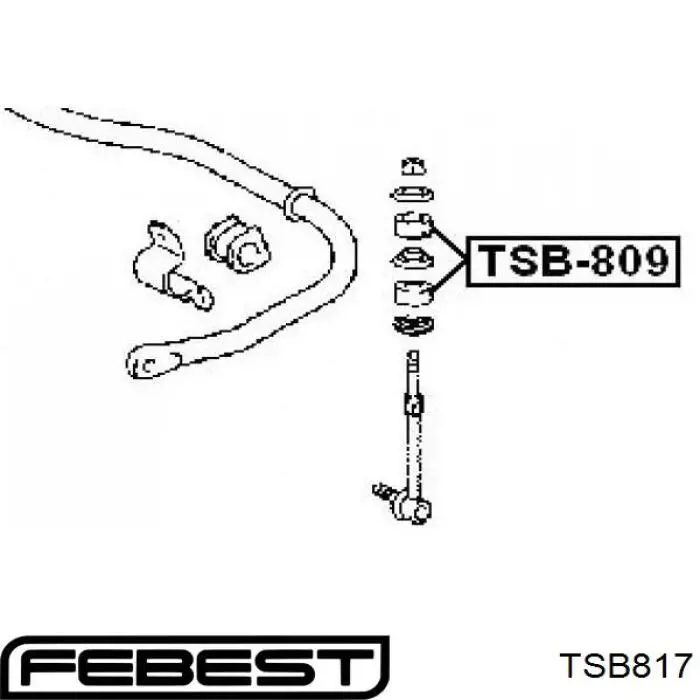 Купить TSB817 Febest Втулка штока амортизатора переднего