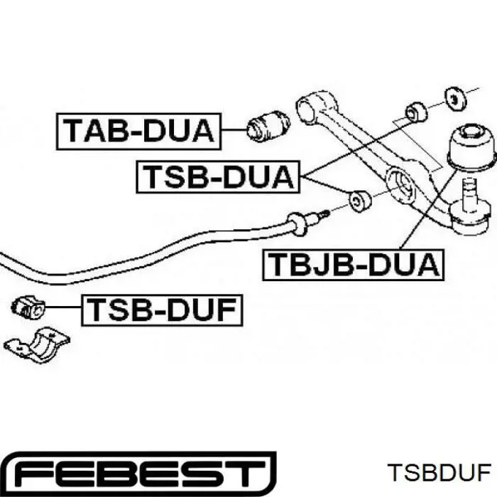 Casquillo de barra estabilizadora delantera TSBDUF Febest