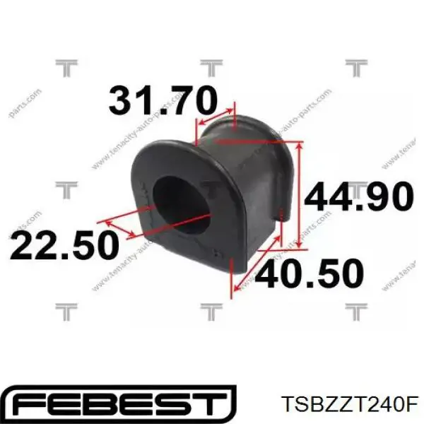 Купить TSBZZT240F Febest Втулки переднего стабилизатора