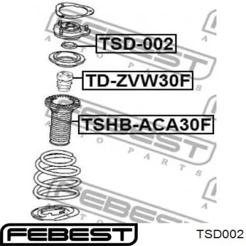 Сальник подшипника передней опоры амортизатора Febest TSD002