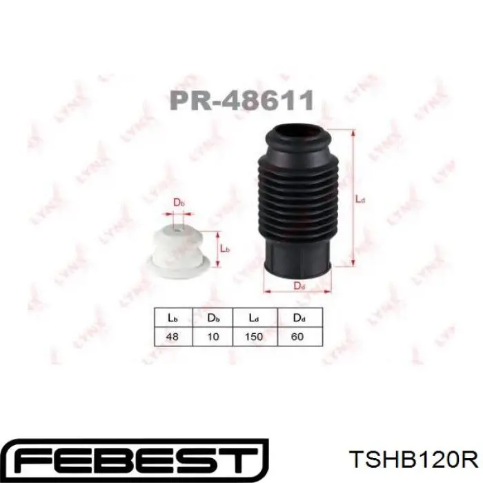 TSHB-120R Febest буфер (отбойник амортизатора заднего + пыльник)