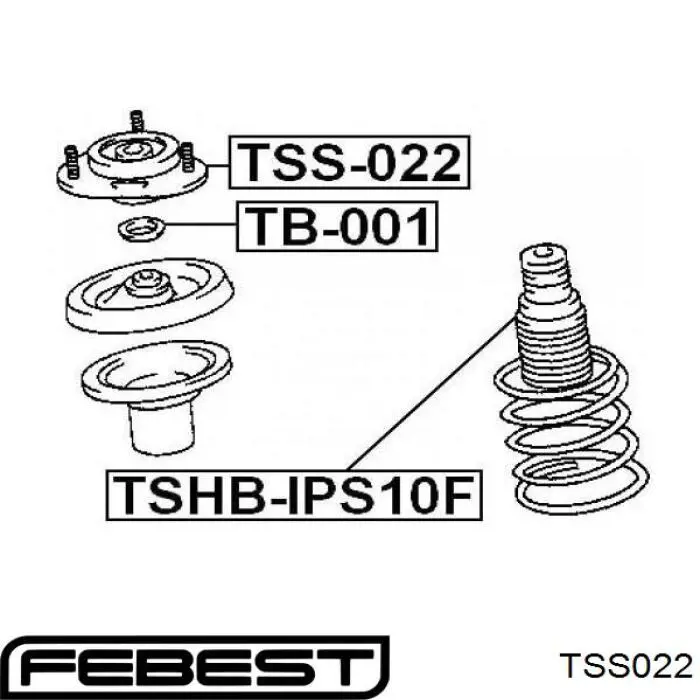 Soporte amortiguador delantero TSS022 Febest