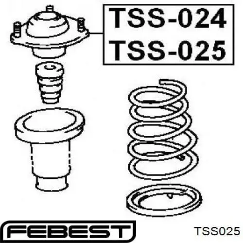 Soporte amortiguador trasero izquierdo TSS025 Febest