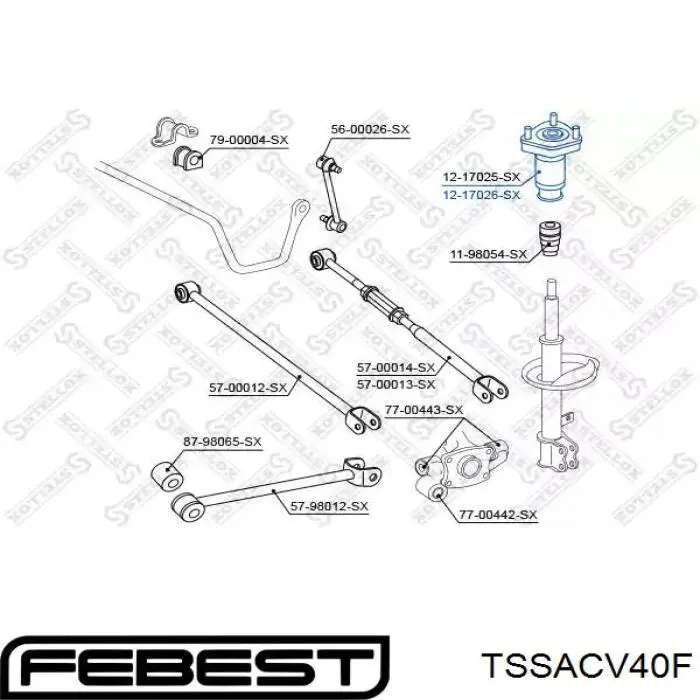 Купить TSSACV40F Febest Опора переднего амортизатора