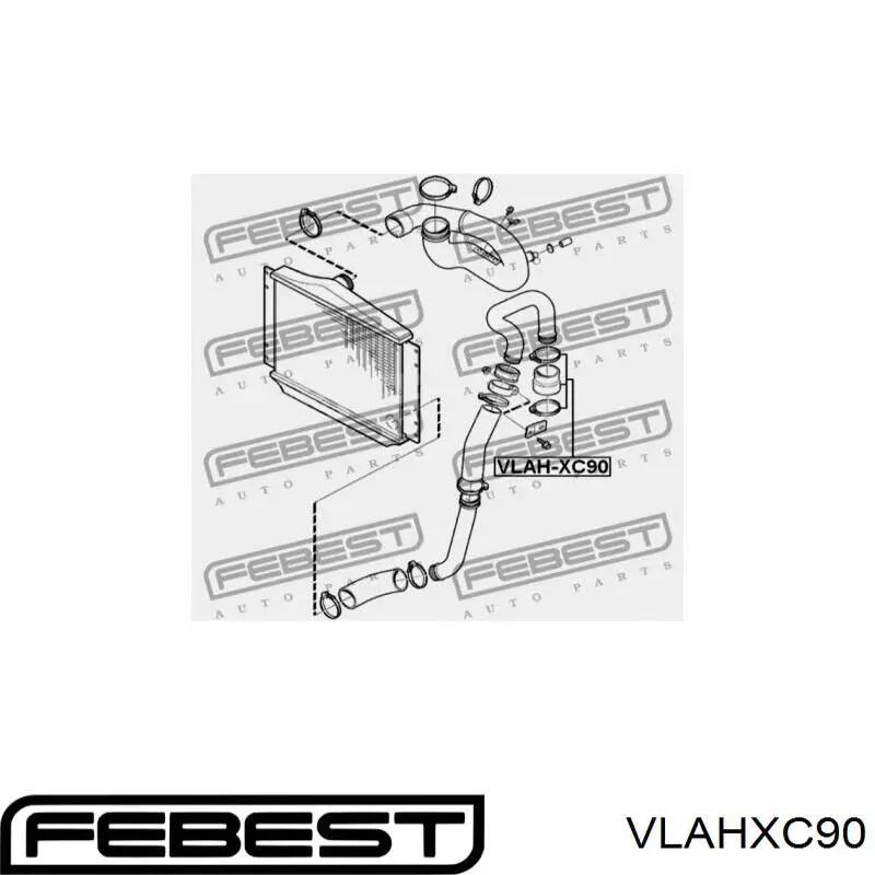 Шланг/патрубок интеркуллера Febest VLAHXC90 цена, от 12.99 USD